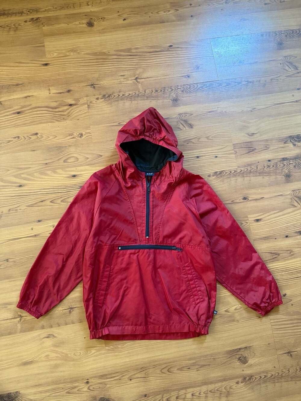 Vintage Gap Red Nylon Quarter-Zip Pullover Anorak Windbreaker Jacket